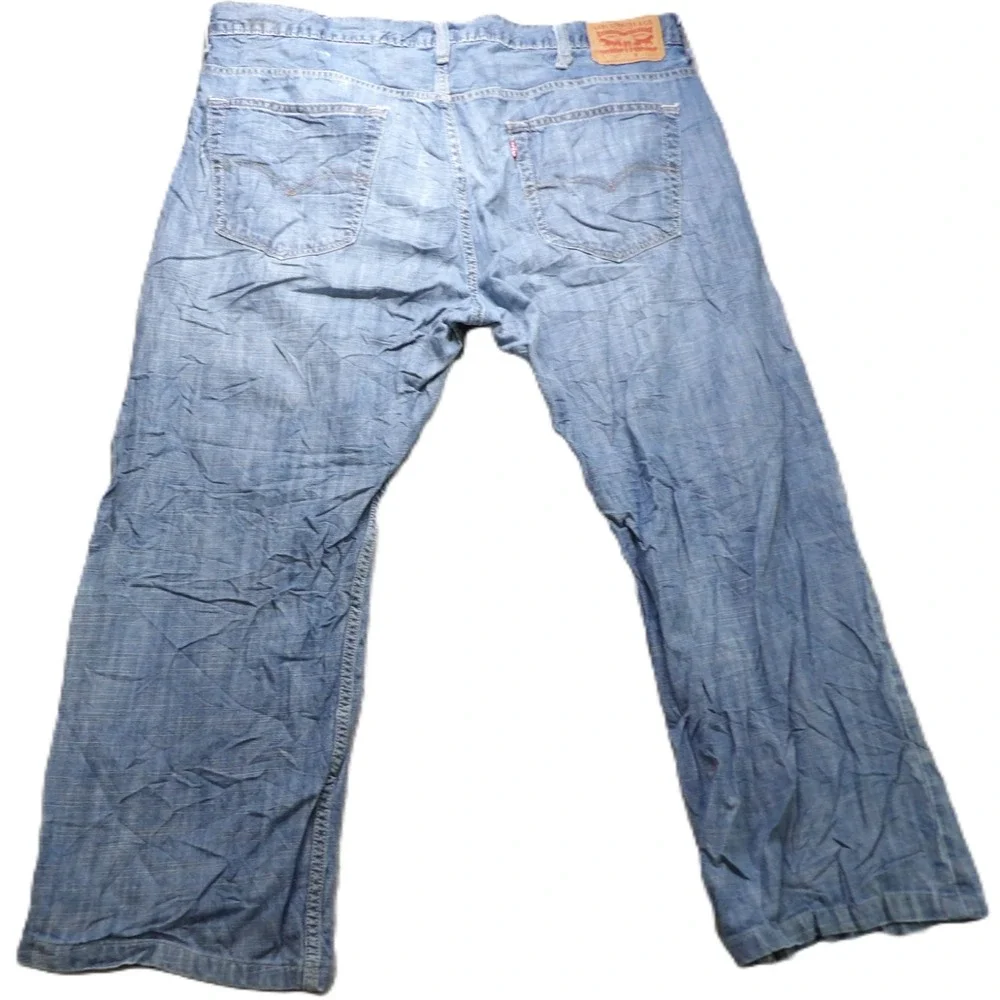 Levi's 569 Loose Straight Jeans Men W40xL25 Light Blue Denim Pants Hemmed Baggy